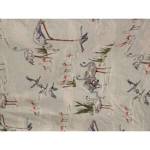 Men's Short Sleeve Button-Up Shirt with Flamingo Print size L 100% Cotton